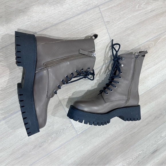 M.GEMI The Benedetta boots brown side zip chunky sole size 37.5 US 7 - Picture 2 of 9